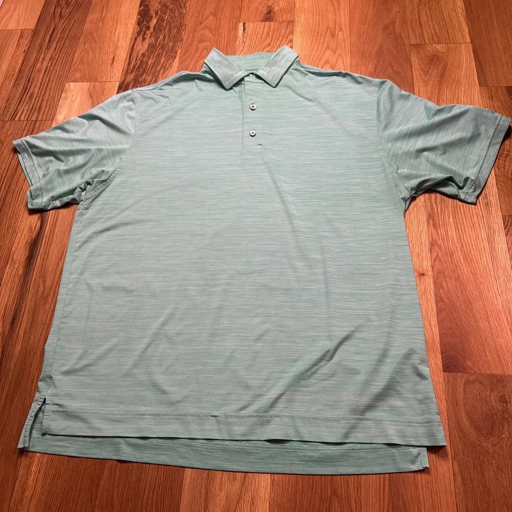 FootJoy Golf Polo Athletic Fit Green Dry Fitting Golf Shirt Mens Size XL w/patch - Picture 6 of 8